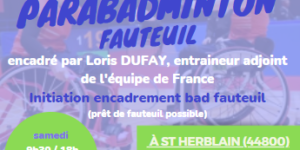 Stage Écoresponsable de Parabadminton 18 et 19 juin à St Herblain.